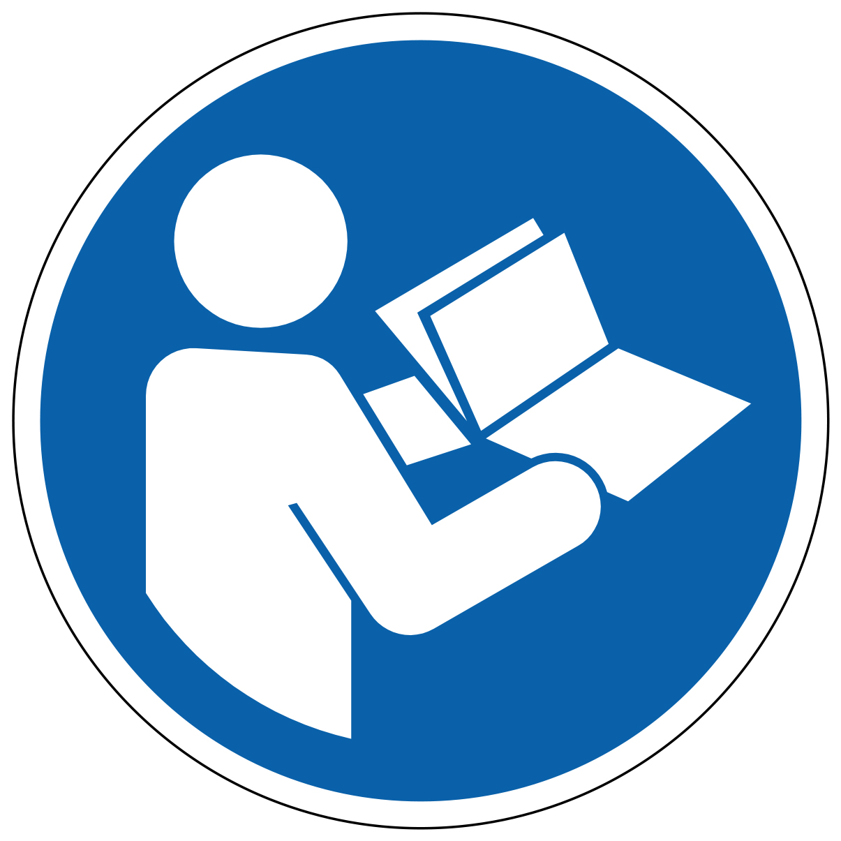 Consulter le manuel d'instruction - étiquettes et panneaux d'obligation et de consigne